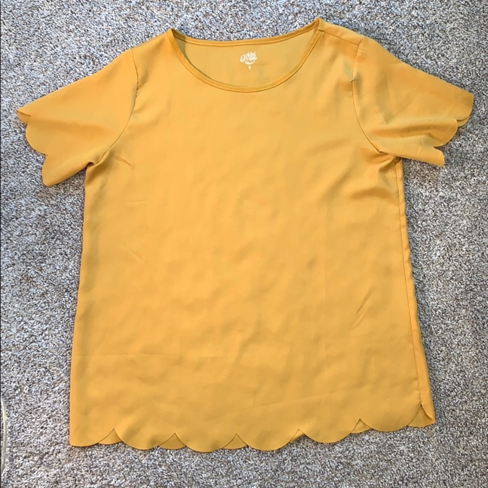 Scalloped edge blouse